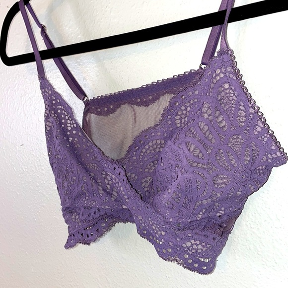 Victoria’s Secret purple lace bralette crisscross front size medium D1 - Picture 3 of 4